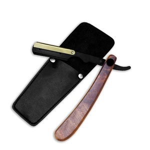 Rasoir de barbier classique en bois, finition inoxydable, rasoir de barbier pour un rasage propre - Product Image 3