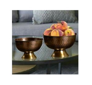 Bol de service décoratif en cuivre avec logo et design personnalisé bol de fruits en cuivre martelé en métal bol de fruits - Product Image 2