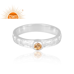 แหวนพลอยซิทรีนธรรมชาติทำจากเงินสเตอริง925สินค้ามาใหม่เครื่องประดับออกแบบได้เองของขวัญสำหรับผู้หญิงสำหรับผู้หญิงสำหรับเธอ - Product Image 3