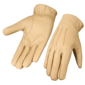 Wolson Industry Gants de conduite de voiture en cuir de vachette de qualité supérieure Gants en cuir demi-doigt à la mode pour produit unisexe - Product Image 1
