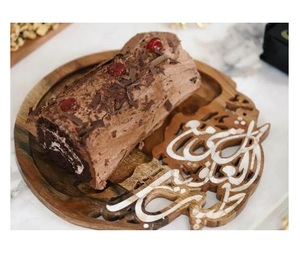 Vente d'usine Cadeau de Ramadan Eid Plateau de service rond en bois d'acacia avec incrustation de nacre pour chocolat 35x35CM - Product Image 5