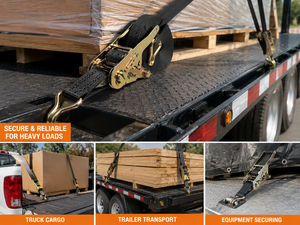Correa de Amarre de Carga con Gancho Doble J de 1.5 Pulgadas, 1500 kg, Cinta de Poliéster Resistente, Servicio Personalizado OEM - Product Image 2