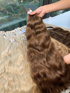 Prix d'usine Cheveux humains naturels en vrac Ondulation naturelle Couleurs foncées Platine Extensions de cheveux humains 100% vietnamiens Haute qualité - Product Image 1