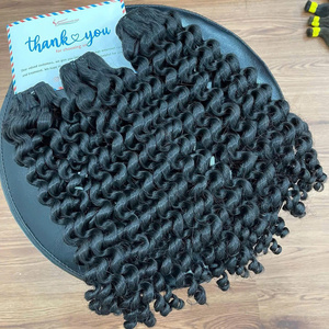Venta al por mayor de paquetes de cabello virgen rizado Extensiones de cabello humano vietnamita Máquina de doble trama dibujada Cabello - Product Image 6