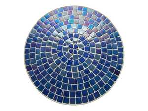 Table d'appoint en mosaïque éblouissante: Art irisé-Table basse bleue-Table d'appoint-Décor de salon-Cadeau - Product Image 2
