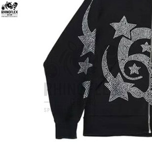 Calidad Premium Último diseño Hombres Rhinestone Sudaderas Básicas Algodón Mezclado Cómodo Nueva llegada Hombres Rhinestone Sudaderas - Product Image 4
