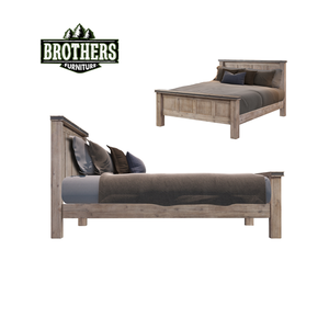 Cadre de lit en bois Lit en bois de haute qualité Meuble de chambre à coucher Chêne/Pin/Acacia Bois massif Marque ATLAS - Product Image 1