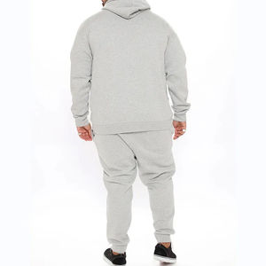 Survêtement pour homme de haute qualité en coton mélangé 400 g/m², surdimensionné, à capuche, avec logo personnalisé - Vente en gros d'usine pour survêtement pour homme - Product Image 2