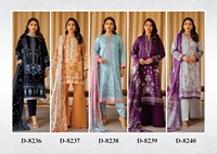Nouvel arrivage de costume d'été pakistanais 3 pièces robe non cousue en tissu de pelouse en coton pour dames dédouanement d'été