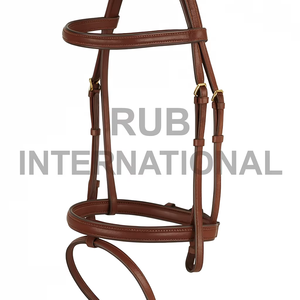 Meilleur équipement de course de chevaux en cuir de créateur de qualité-Bride grise 8mm bande de front en cristal bande de nez rembourrée confortable Durable - Product Image 2