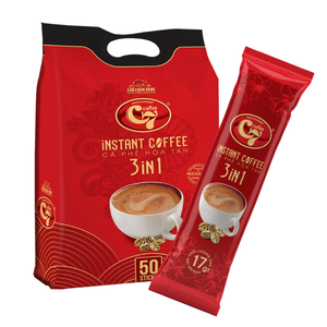 Hucafood café instantáneo 3 en 1 de Vietnam sabor neutro combina crema de sabor a chocolate azúcar sal 50 Stick Pack bolsa embalaje - Product Image 3