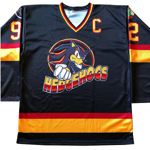 Service OEM, vêtements de sport 100% polyester à séchage rapide, maillots de hockey sur glace personnalisés avec nom/numéro d'équipe imprimé, manches longues, unisexe. - Product Image 4
