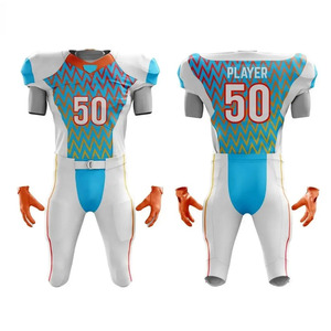 Tenue d'entraînement entièrement sublimée personnalisable, ensemble uniforme de football américain 2 pièces avec maillot respirant à séchage rapide et short - Product Image 4