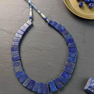 Collier de haute qualité fait à la main en pierre précieuse lapis-lazuli et pierre naturelle, collier druzy lapis-lazuli pour soirée, pierre précieuse bleue en vrac - Product Image 4