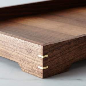 Bandeja para servir rectangular de madera con diseño de desayuno, acabado Natural, tamaño estándar para el hogar y la boda, bandeja para servir comida hecha a mano - Product Image 6