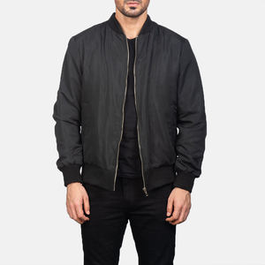 Vestes pour hommes veste pour hommes blouson aviateur noir à fermeture éclair léger personnalisé gym sport fitness entraînement décontracté sans couture élégant actif - Product Image 1