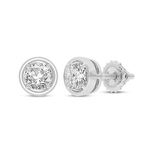 Timeless Round Cut Diamond Solitaire <b>Stud</b> <b>Earrings</b> 0.50 Ct Lab Grown Diamond In 14K Solid Gold Wedding Anniversary Gift - Product Image 2