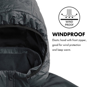 Custom Wholesale High Quality Hooded Collar Winter Black Bomber Puffer <b>Men</b> Plus Size High Street Waterproof <b>Jackets</b> - Product Image 4