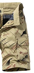 OEM Men's Casual <b>Shorts</b> Fashionable <b>Lightweight</b> Breathable Cotton Elastic Waist Multi Pocket Design Eco-Friendly Plain Dyed - Product Image 3