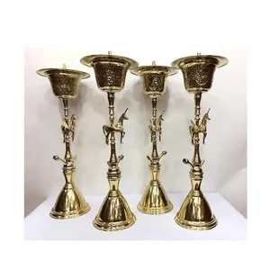 Ensemble de grands refroidisseurs de luxe Farida faits à la main Unique carré en laiton narguilé Shisha avec laque Technique Type droit vente en gros - Product Image 1