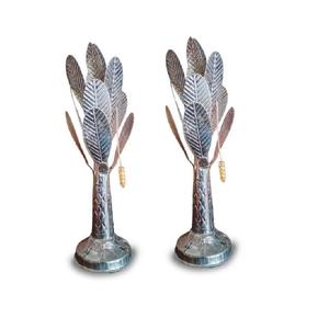 Florero de latón con acabado dorado, mesa decorativa para el hogar para flores secas, diseño grabado, macetas de Metal - Product Image 4