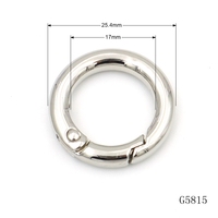 Accessoires de sac de qualité supérieure, fabrication en usine, étiquette personnalisée plaquée argent, breloque ronde en métal avec fermoir à anneau en O