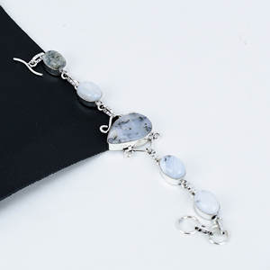 Natural Dendrite Opal <b>Bracelet</b>, 925 Sterling Silver Jewelry <b>Bracelet</b>, Pear <b>Bracelet</b>, Gift For Her, Natural Gemstone <b>Bracelets</b> - Product Image 1
