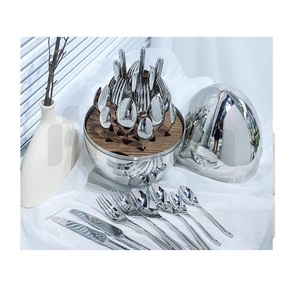 Couverts de mariage plaqué or royal 72pcs lot de couverts durables en acier inoxydable pour la maison - Product Image 3