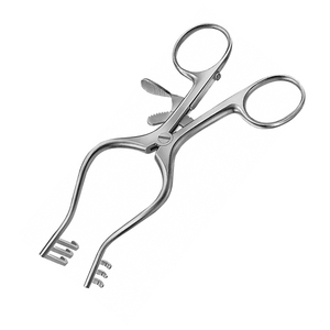 WULLSTEIN-Source d'alimentation manuelle, écarteur adson coudé de 125mm, 5 pouces, 3x3 dents, instruments chirurgicaux vétérinaires en acier émoussé - Product Image 6