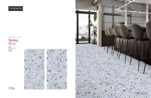Azulejos de Porcelana Premium con Aspecto de Terrazo Azul Torino y Superficie Tallada - Product Image 3