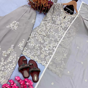 Vestidos informales con espejo y piedra de color nuevo a la moda pakistaní más atractivos a precio de venta al por mayor para festivales y fiestas de mujer - Product Image 1