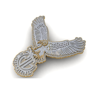 Colgante de águila de Hip Hop con hielo de Plata de Ley 925, oro rosa personalizado VVS DEF, Diamante moissanita, regalo de aniversario de cumpleaños para hombres - Product Image 1