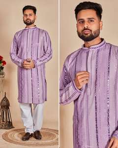 Pakistán shalwar kameez hombres Kurta-Kurta Sherwani para hombres usado en varias ocasiones shalwar kameez - Product Image 6