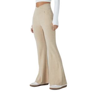 Pantalons de survêtement pour femmes personnalisés, 100% coton, confortables, pantalons cargo évasés avec logo imprimé personnalisé pour femmes - Product Image 2