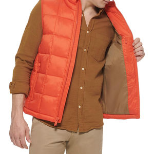 Veste matelassée en toile pour homme, style streetwear, OEM ODM, pour l'hiver, les sports de plein air, respirante, imperméable, coupe-vent, chaude, multi-poches, sans manches - Product Image 1