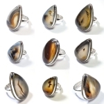 Montana agate motif unique 925 en argent sterling à la mode fête porter bague éternité vermeil femmes anneaux - Product Image 2