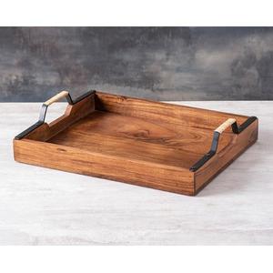 Bandeja de Madera de Acacia de un Solo Nivel a Precio Accesible, Bandeja de Almacenamiento de Alimentos para el Hogar, Hotel, Restaurante, Utensilios de Cocina, Bandeja para Té y Café - Product Image 2