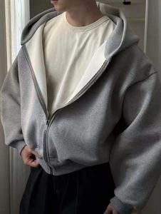 Men's Winter <b>Hoodies</b> & Sweatshirts Oversize Zipper-Up Custom Logo Embroidered 100% Cotton Heavyweight <b>Waterproof</b> - Product Image 4