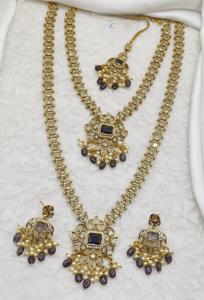 Conjunto de Collar y Aretes de Lujo Chapados en Oro, Joyería India Elegante para Mujer - Product Image 2