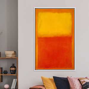 Toile imprimée : Art abstrait style Rothko, art vibrant orange et jaune, toile encadrée BLANCHE - Product Image 1