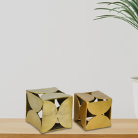 Ensemble de 2 sculptures murales médiévales en aluminium de haute qualité, finition dorée, pour table ou décoration murale, personnalisable pour Noël