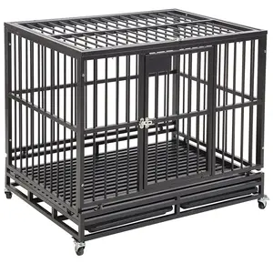 Indoor Outdoor large dog cage with double doors/dog outdoor kennel/large dog kennel house high quality metal
