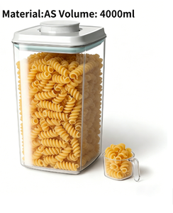 Conteneur de stockage alimentaire hermétique Ankou avec couvercle et cuillère de 130 ml, 4 L/4,2 qt, boîte de rangement pour cuisine, organiseur de garde-manger, <span class=keywords><strong>bocaux</strong></span> de rangement - Product Image 1