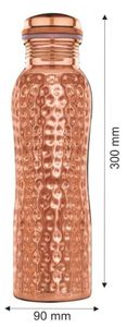 ACUBE INDUSTRIES Set 1 Hammered Copper <b>Bottle</b> 1000ml Capacity High Thermal Insulation Performance Lid Handgrip Direct <b>Drinking</b> - Product Image 2