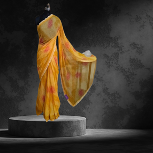 Élégant saree traditionnel indien en soie finement fabriqué à la main avec des vêtements indiens et pakistanais à motifs complexes - Product Image 5