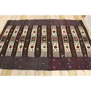 Alfombra de 4.5x7.1 pies, Alfombra Vintage, Alfombra Oriental Turca de Lana Marrón - Product Image 2