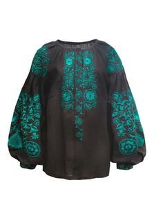 Nouveau été à la mode Style ethnique manches complètes brodé attrayant brodé à la main Blouses ukrainiennes bouffée manches complètes - Product Image 3