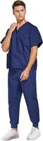 Ensemble de blouses médicales en jean pour hommes au design élégant, matière douce et respirante, options personnalisables pour usage hospitalier