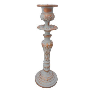 Bougeoir en métal au design élégant de bougeoir antique en cuivre blanc pour la décoration de la maison et du mariage fait à la main en vrac - Product Image 3