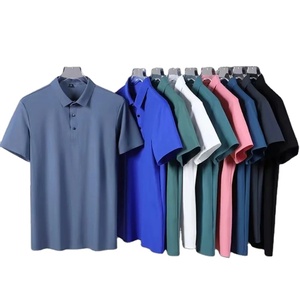 Verano de gama alta para hombres para Polo transpirable seda de hielo Color sólido nueva media manga Casual solapas negocios-apropiado fino - Product Image 4